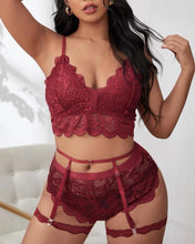 Load image into Gallery viewer, Red Wine Garter Set
